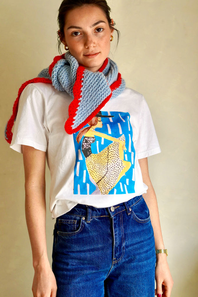 Crocheted Wool Triangle Summer Scarf