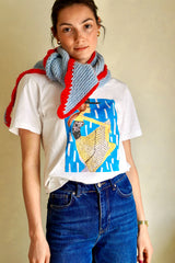 Crocheted Wool Triangle Summer Scarf