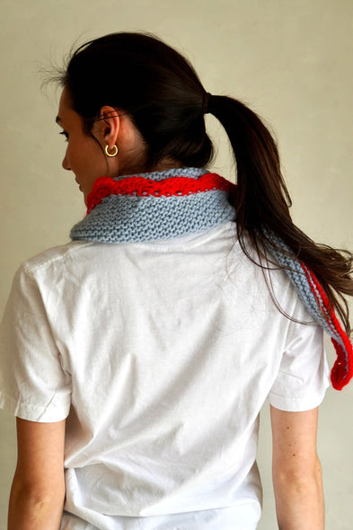 Crocheted Wool Triangle Summer Scarf