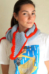 Crocheted Wool Triangle Summer Scarf