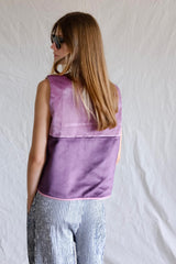 Reversible vest. Roses