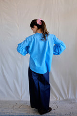 Seville couture blouse. Azur Blue