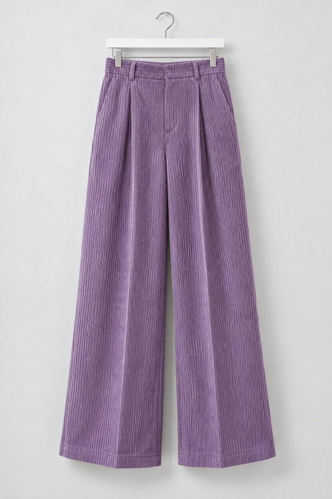 Palazzo Pants. Soft Violet Corduroy