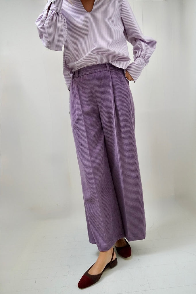 Palazzo Pants. Soft Violet Corduroy