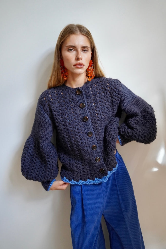 Knitwear No.145. Cardigan. Trumpet Sleeve