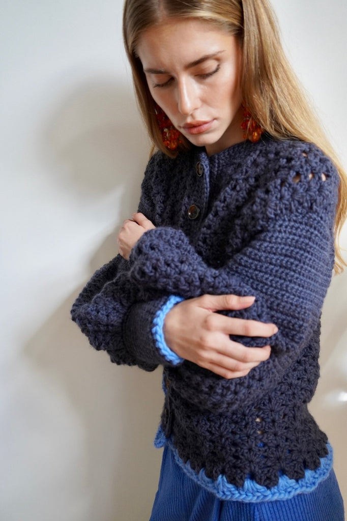 Knitwear No.145. Cardigan. Trumpet Sleeve
