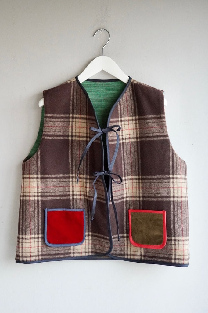 Veste Glenford reversible patchwork vest by Jasmin Khezri Collection, view 2 of 5
