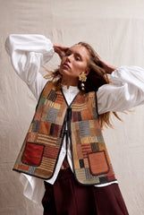 Veste Glenford reversible patchwork vest by Jasmin Khezri Collection, view 3 of 5