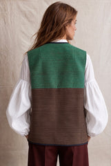 Veste Glenford reversible patchwork vest by Jasmin Khezri Collection, view 4 of 5