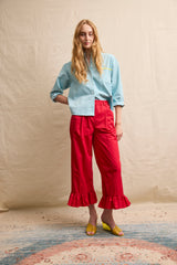 Travel Shirt. Ocean Blue