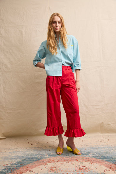 Travel Shirt. Ocean Blue