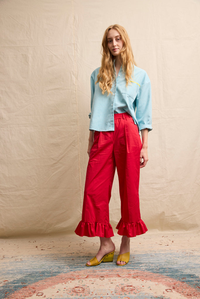 Travel Shirt. Ocean Blue