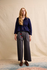 Weekend Jacket. Marine with Pom Pom Belt