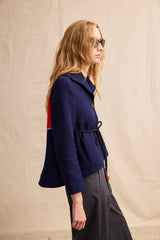 Weekend Jacket. Marine with Pom Pom Belt