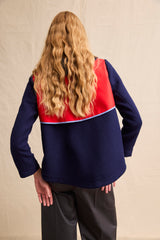 Weekend Jacket. Marine with Pom Pom Belt