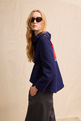 Weekend Jacket. Marine with Pom Pom Belt