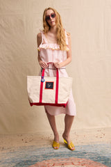 XL IRMA Canvas Tote. Red