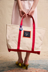 XL IRMA Canvas Tote. Red