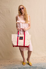 XL IRMA Canvas Tote. Red