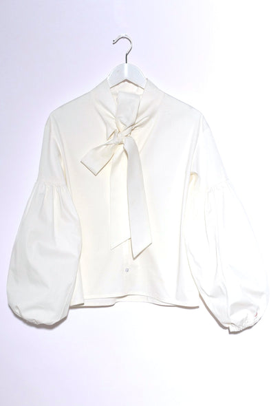 Seville bow blouse. White