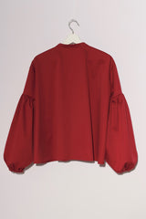 Seville Blouse. Ruffled. Red