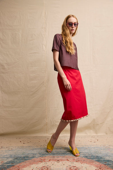 Pencil Skirt. Ruby