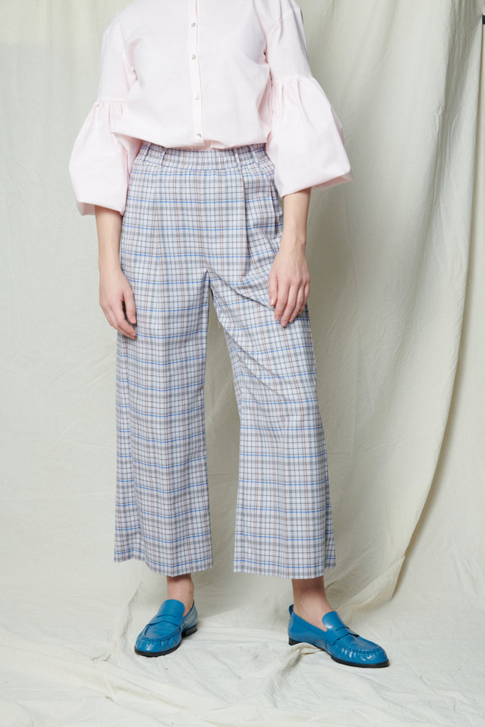 Marseille pants. Blue derby checkered