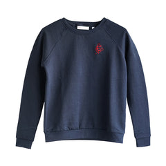 Montauk. Embroidered art sweatshirt blue/red