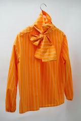 Cala. Bow blouse orange stripes