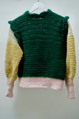 Knitwear No.31. Three colour shell trim