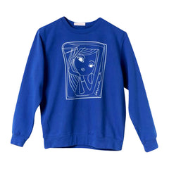 Sweatshirt. "Lo sguardo" (blue)