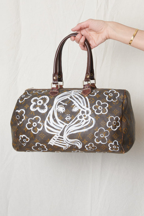 Vintage Louis Vuitton bag (1979) hand-painted by IRMA